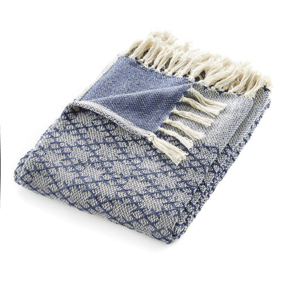 Hug Rug Woven Diamond Throw Navy