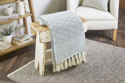 Hug Rug Woven Diamond Throw Sky Grey