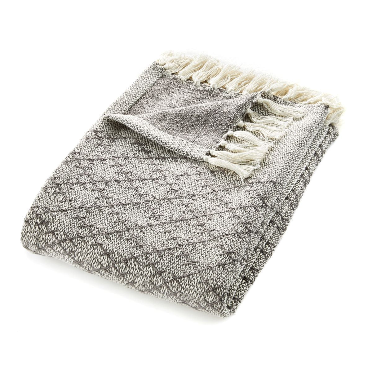 Hug Rug Woven Diamond Throw Warm Grey