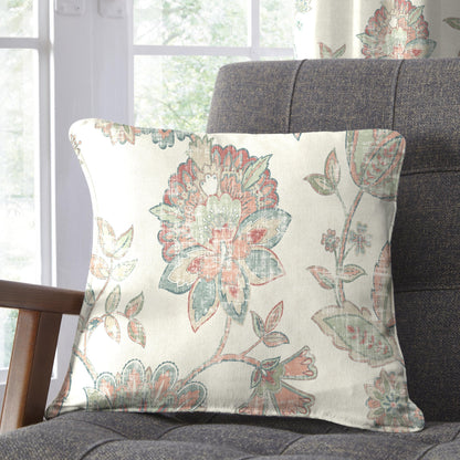 Indira Cushion in Coral/Natural