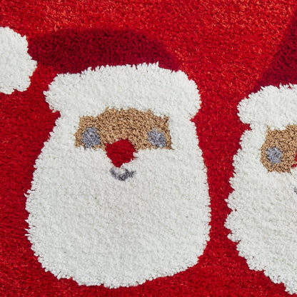 Jolly Santa Christmas Bath Mat in Red