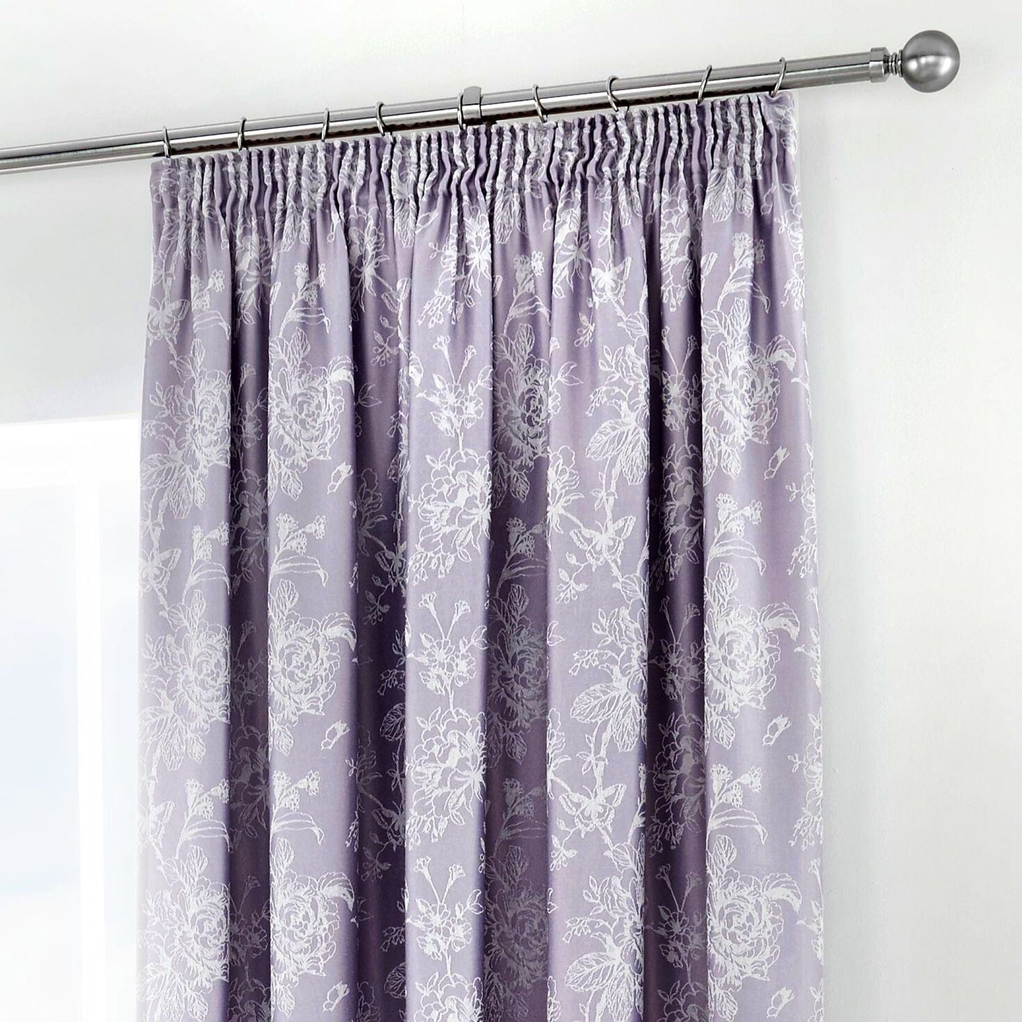 Jasmine Pencil Pleat Curtains in Lavender
