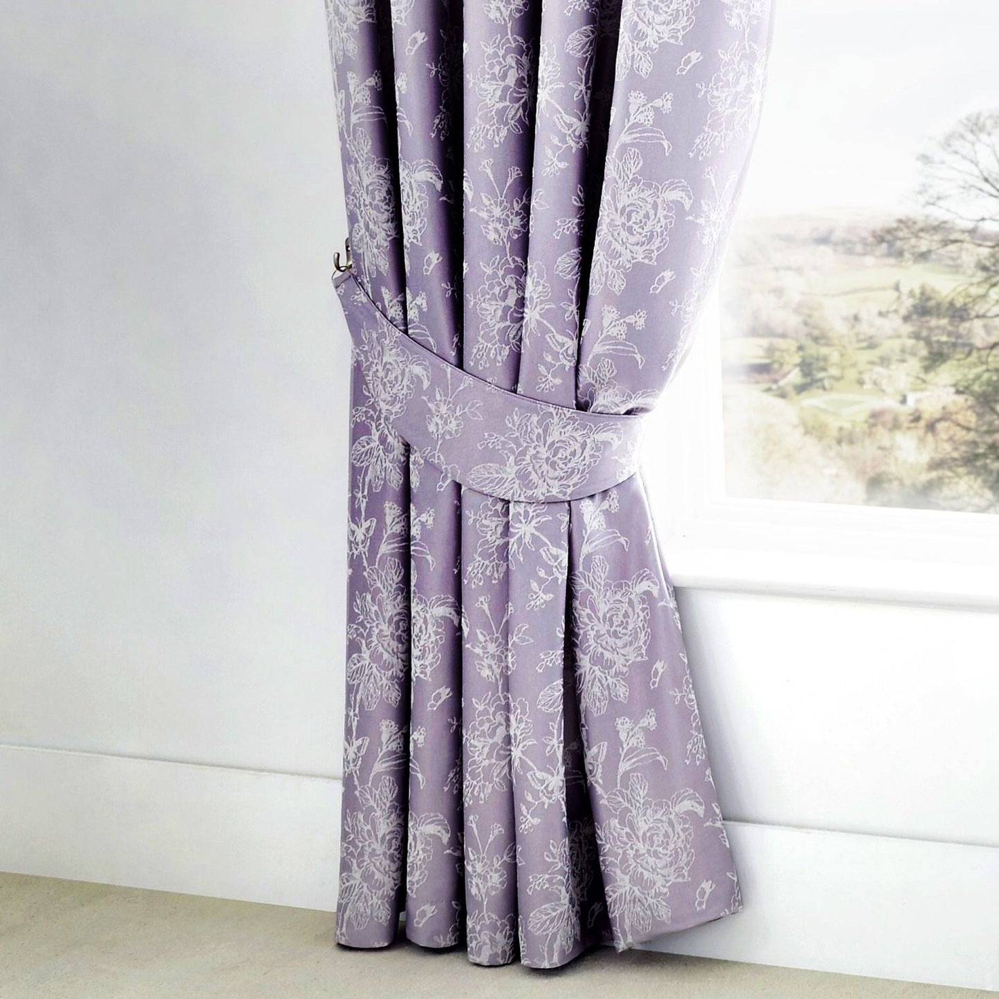 Jasmine Pencil Pleat Curtains in Lavender