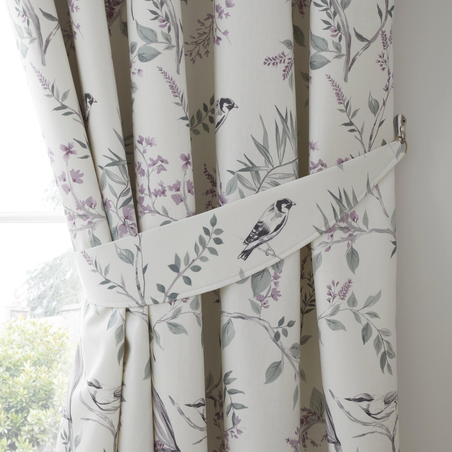 Jazmine Pencil Pleat Curtains in Heather