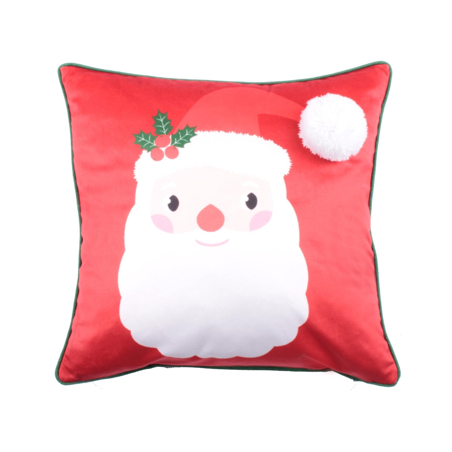 Jolly Santa Christmas Cushion in Red