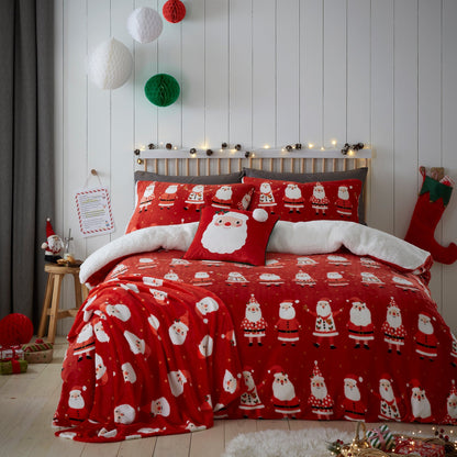 Jolly Santa Christmas Throw in Red