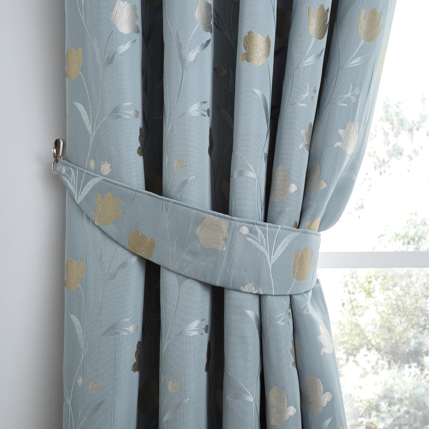 Juliette Curtain Tiebacks in Duck Egg
