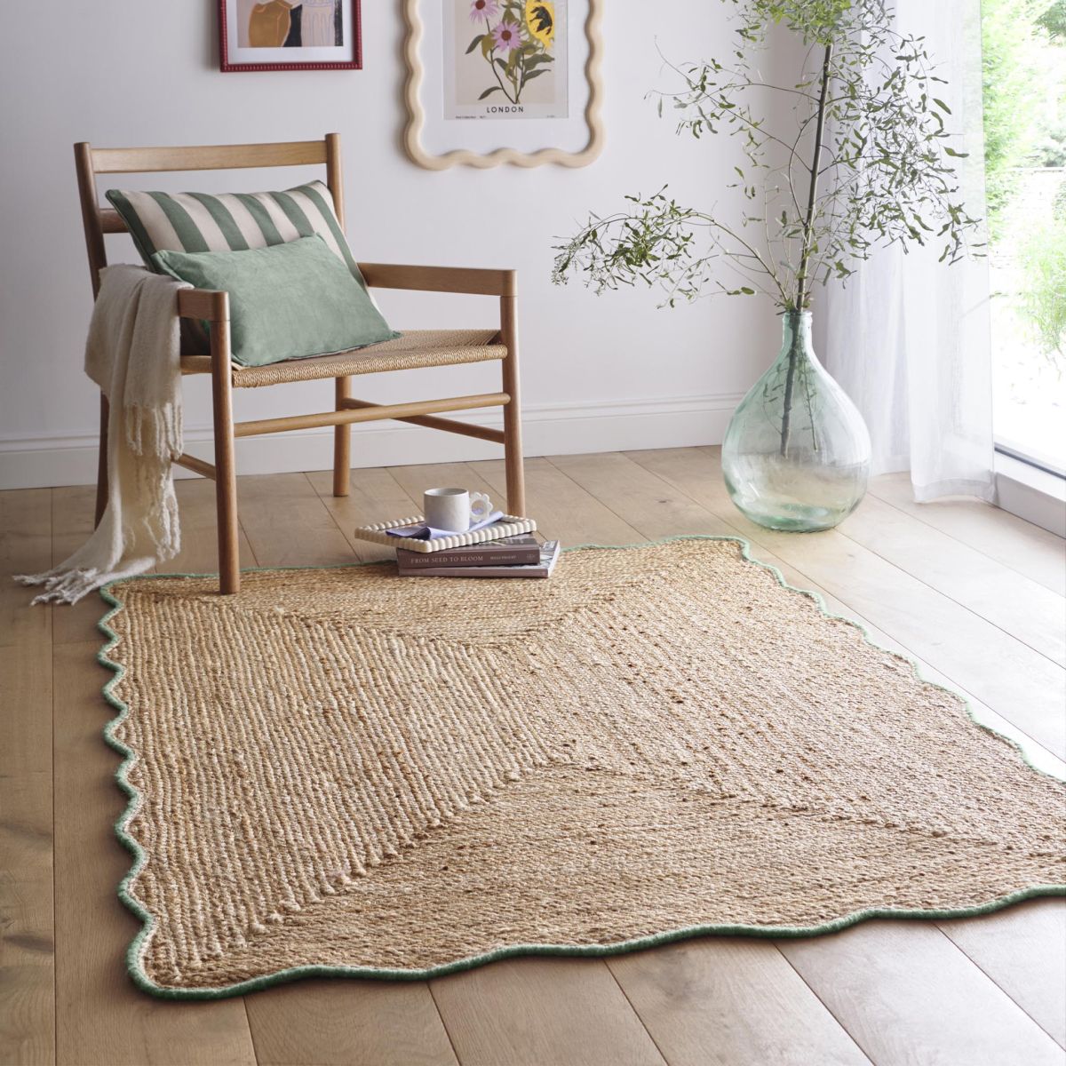 Origin Jute Scalloped Green