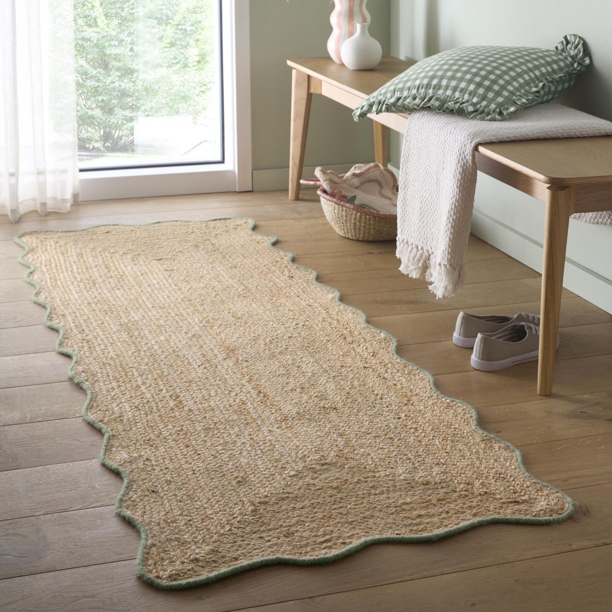 Origin Jute Scalloped Green