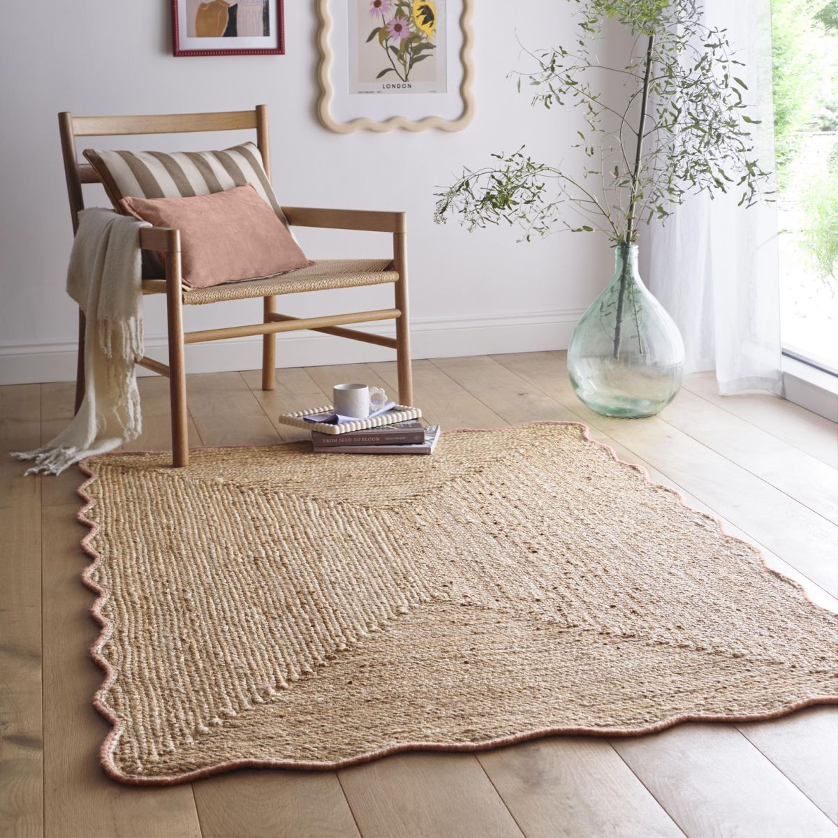 Origin Jute Scalloped Peach