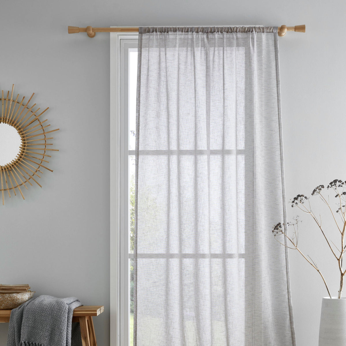 Kayla Voile Panel in Grey