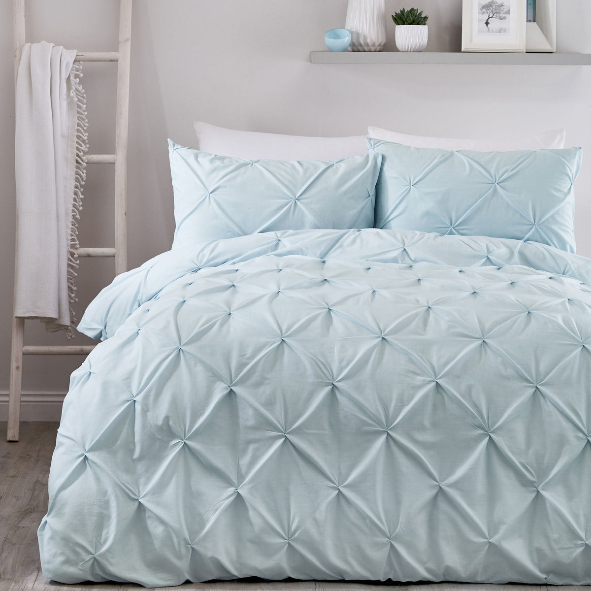 Lara Duvet Cover Set in Duck Egg
