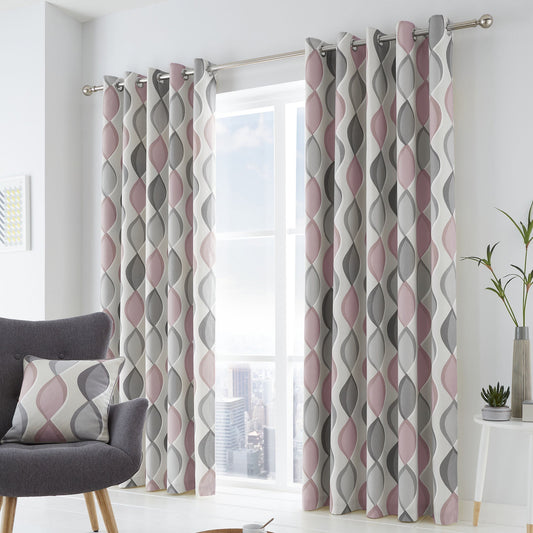 Lennox Eyelet Curtains in Blush