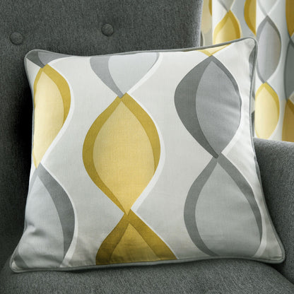 Lennox Cushion in Grey/Ochre