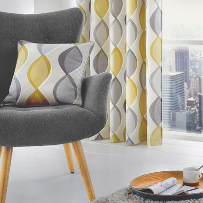 Lennox Cushion in Grey/Ochre