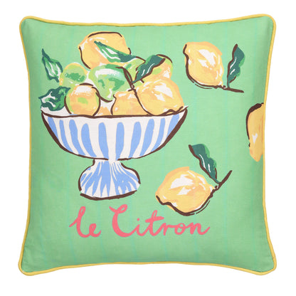 Lemon Fruit Bowl Outdoor Cushion in Multi