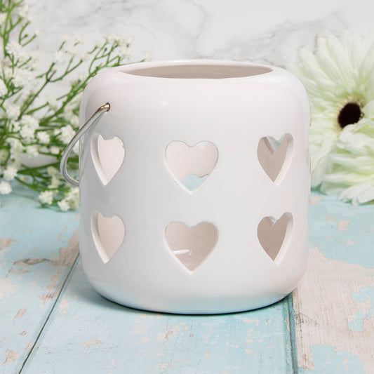 White Medium Heart Lantern