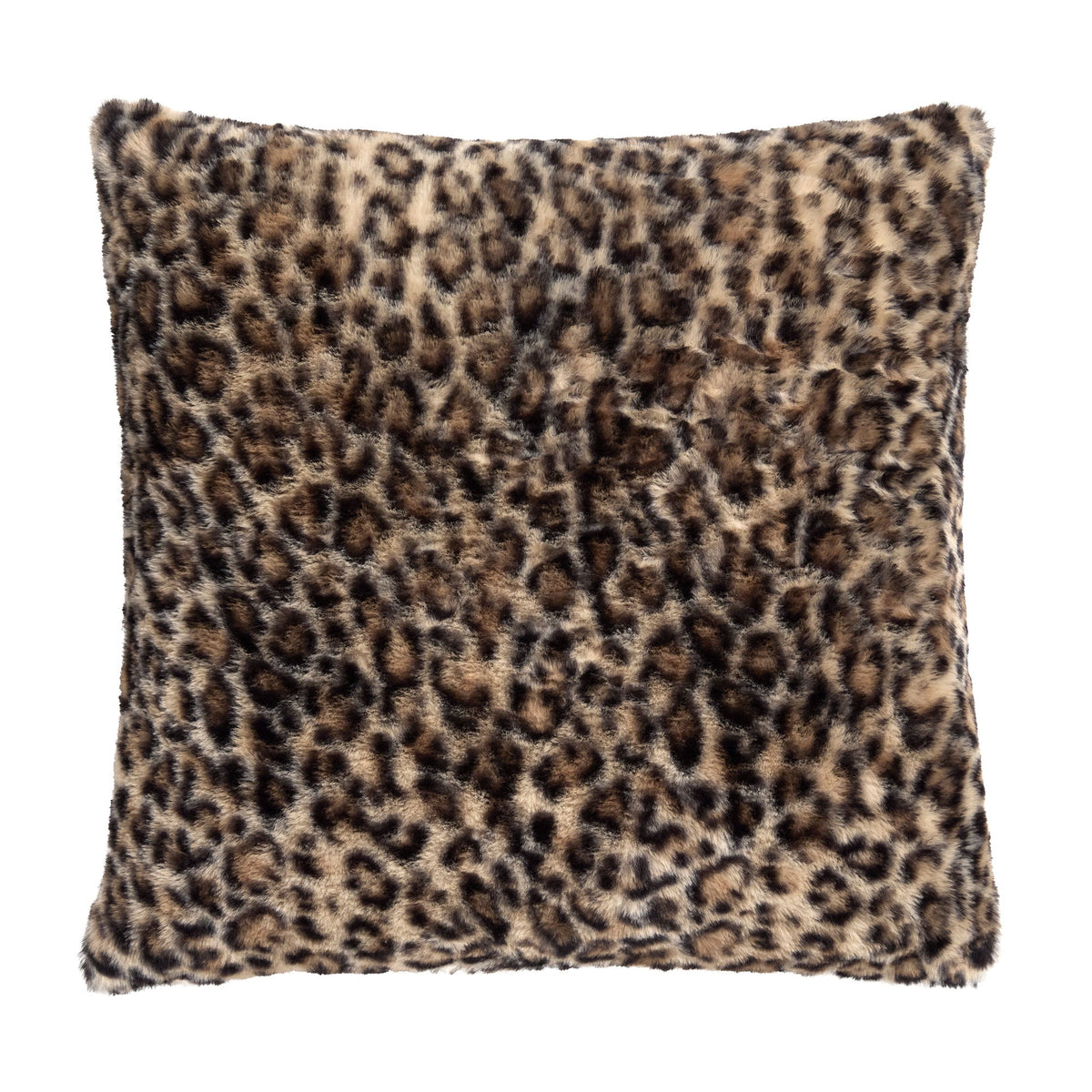 Leopard Faux Fur Cushion in Natural 43 x 43cm