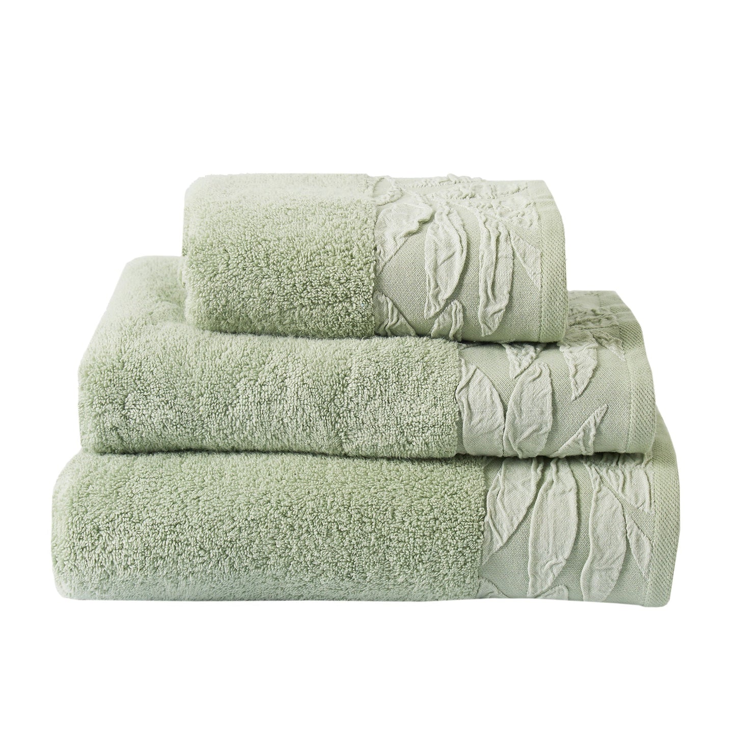 Lacie Towels in Steel/Sage -