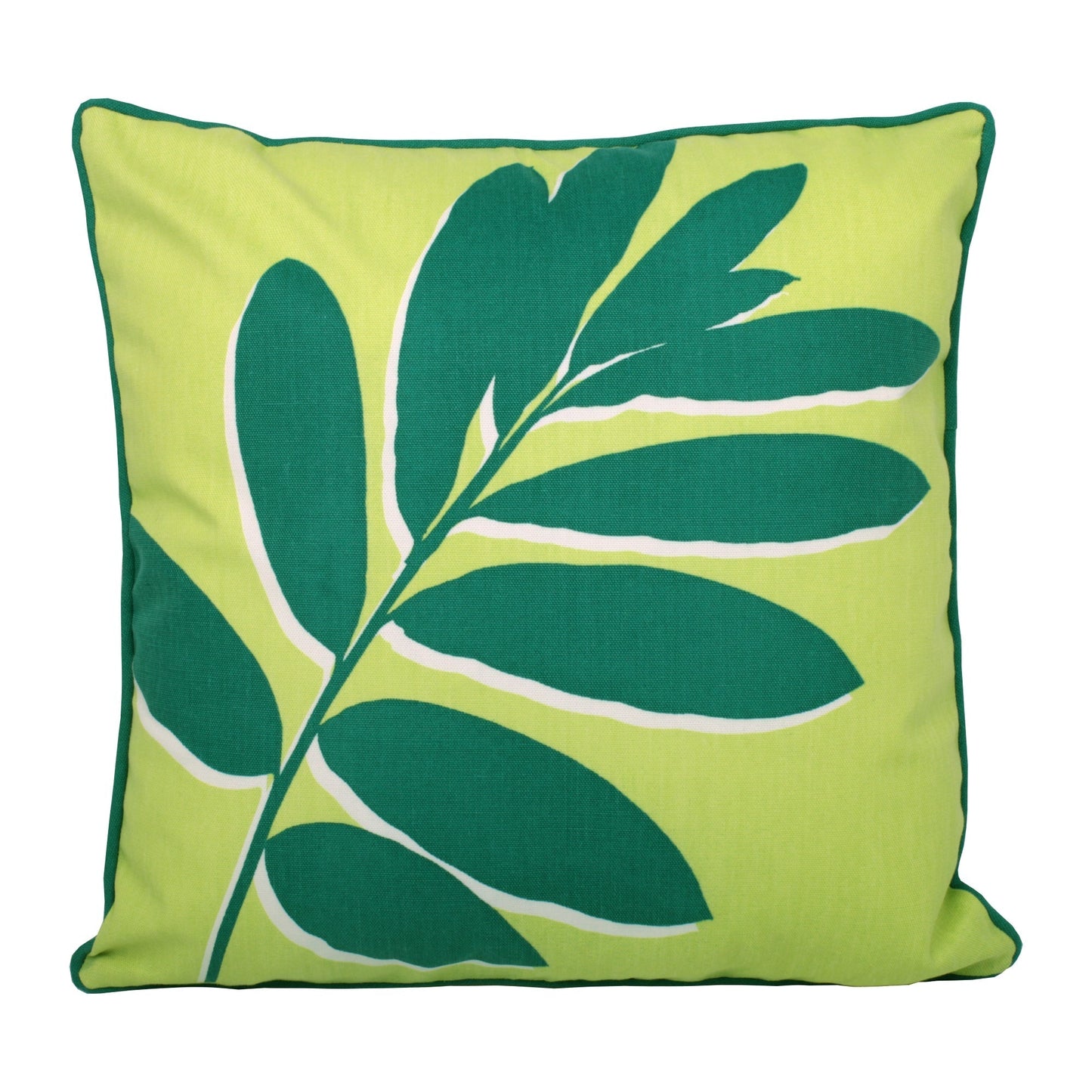 Leaf Print Cushion in Green