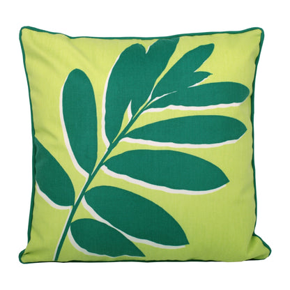 Leaf Print Cushion in Green