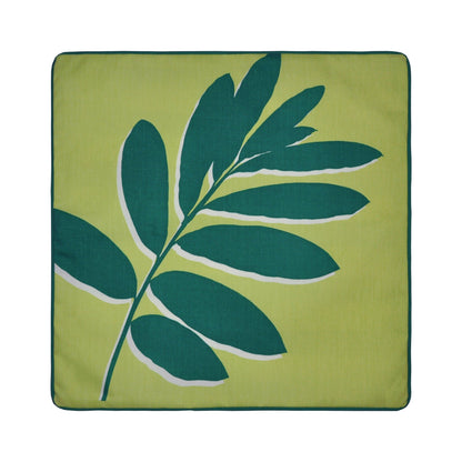 Leaf Print Cushion in Green