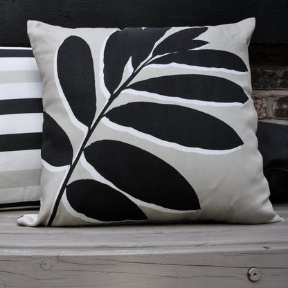Leaf Print Cushion in Natural