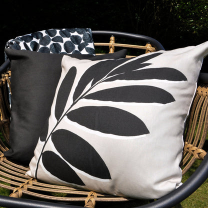 Leaf Print Cushion in Natural