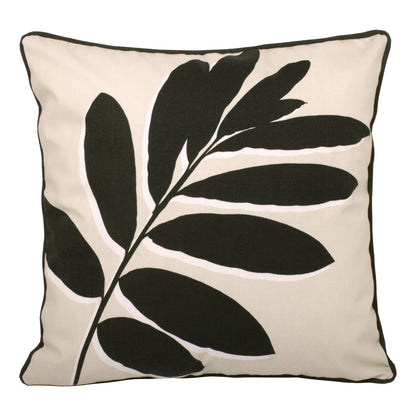 Leaf Print Cushion in Natural