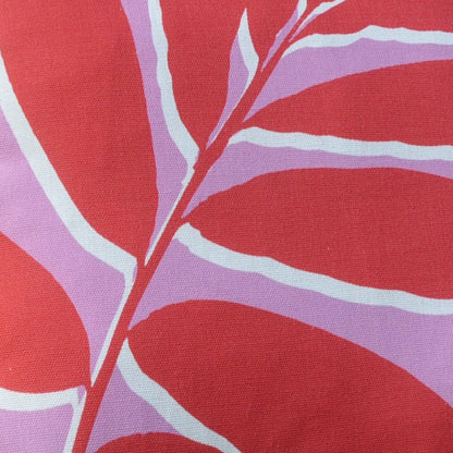 Leaf Print Cushion in Pink