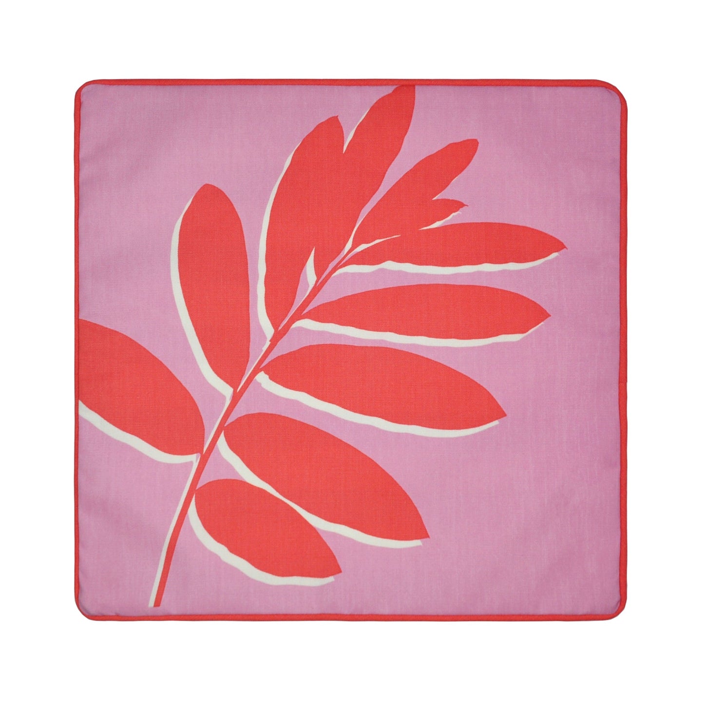 Leaf Print Cushion in Pink