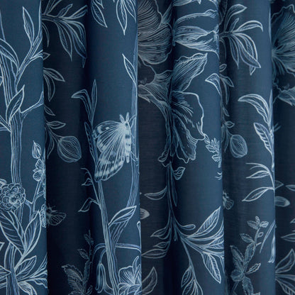 Lorie Pencil Pleat Curtains in Blue