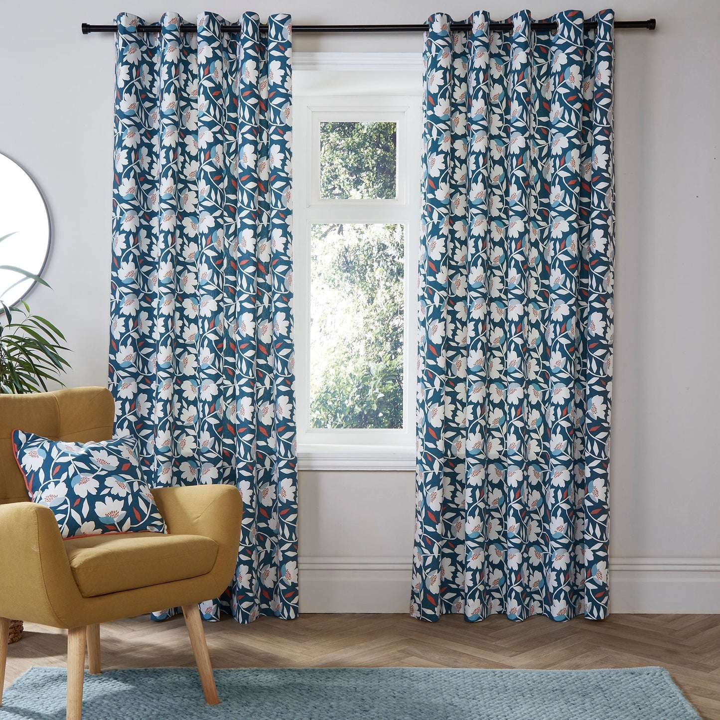 Luna Eyelet Curtains in Teal