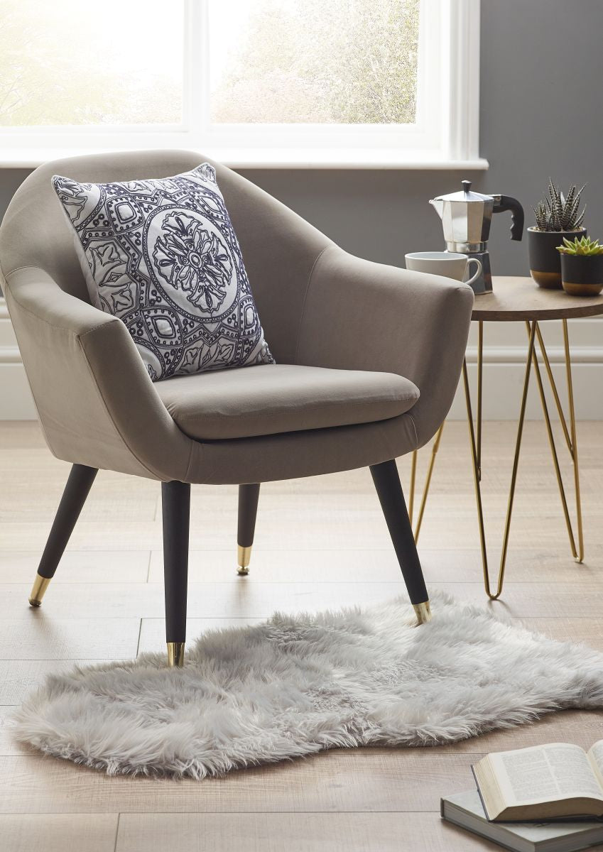 Origins Washable Faux Fur Grey Rug