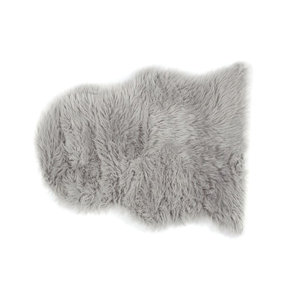 Origins Washable Faux Fur Grey Rug