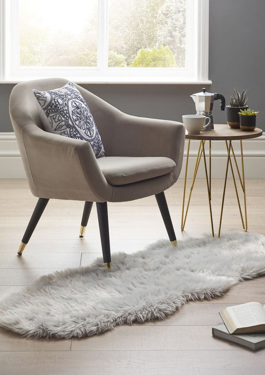 Origins Washable Faux Fur Grey Rug