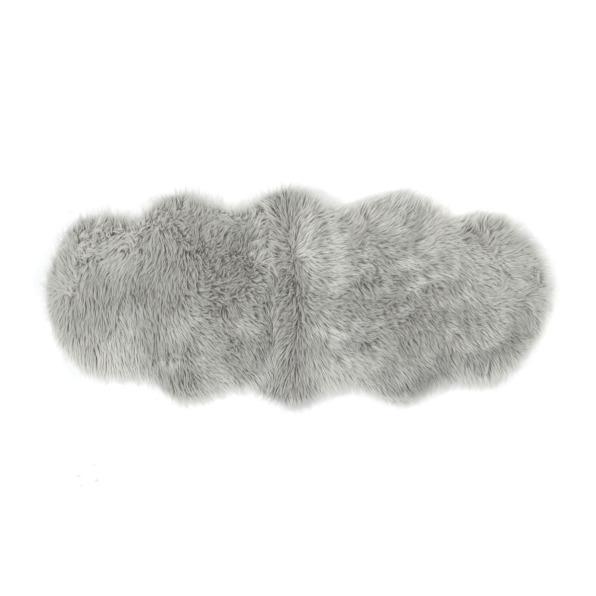 Origins Washable Faux Fur Grey Rug