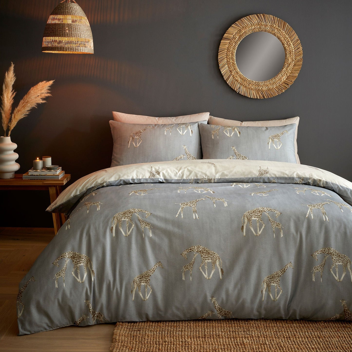 Milo Duvet Cover Set in Grey