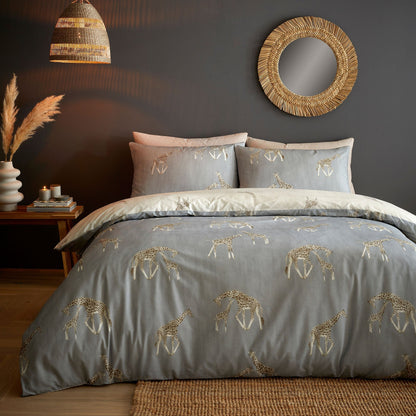 Milo Duvet Cover Set in Grey
