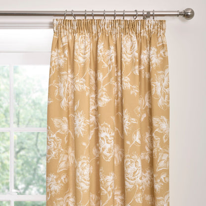 Mishka Pencil Pleat Curtains in Gold