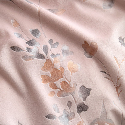 Metallic Leaf Duvet Cover Set in Pink
