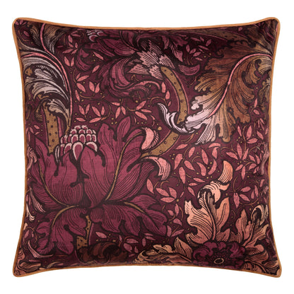 Morris Major Chintz Cushion in Burgundy