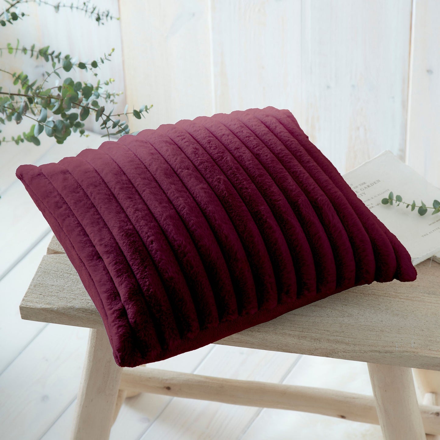 Morritz Cushion in Burgundy 43 x 43cm - Filled Cushion