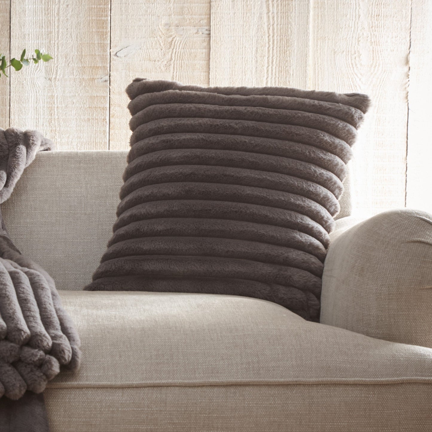 Morritz Cushion in Charcoal 43 x 43cm - Filled Cushion