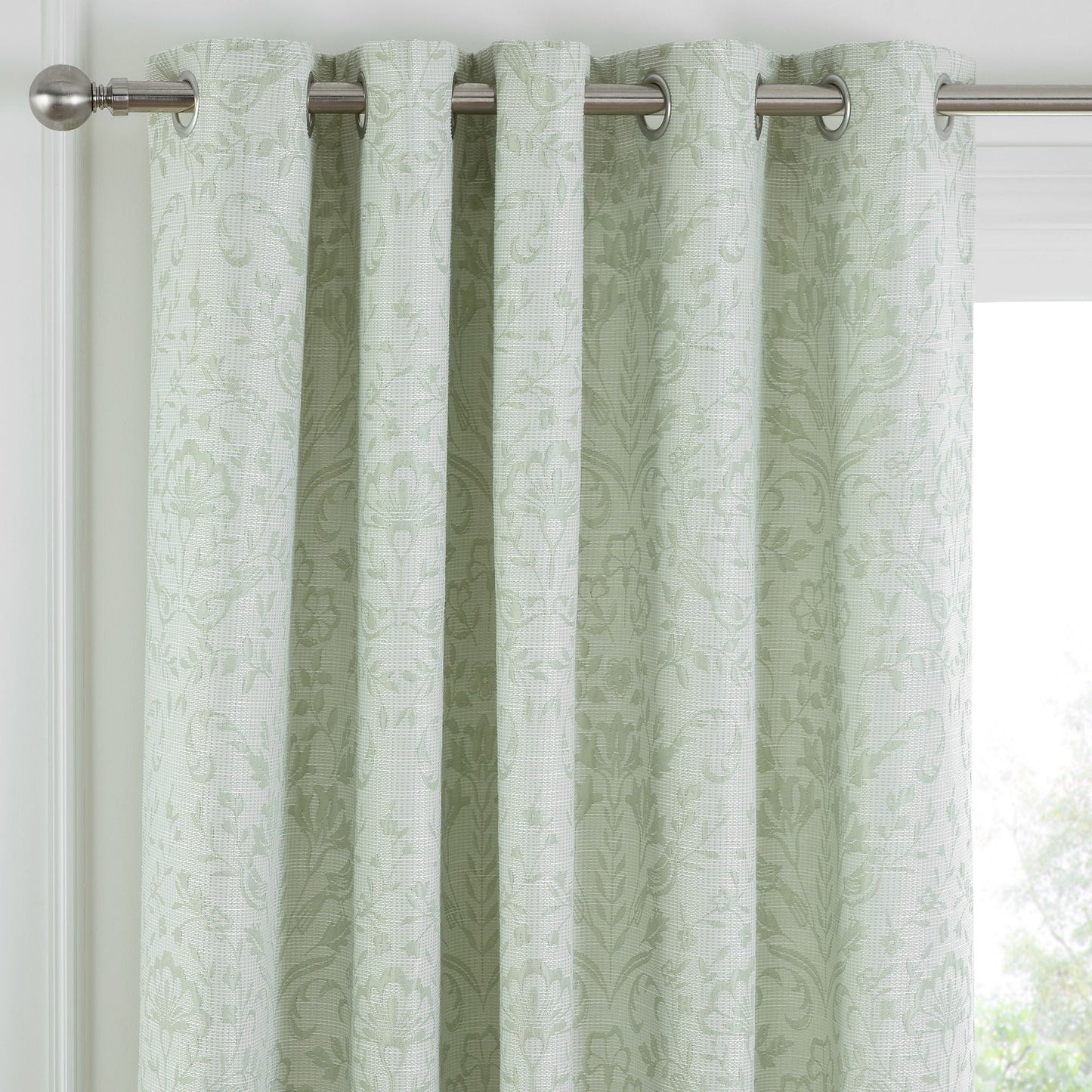 Marple Eyelet Curtains in Sage Green
