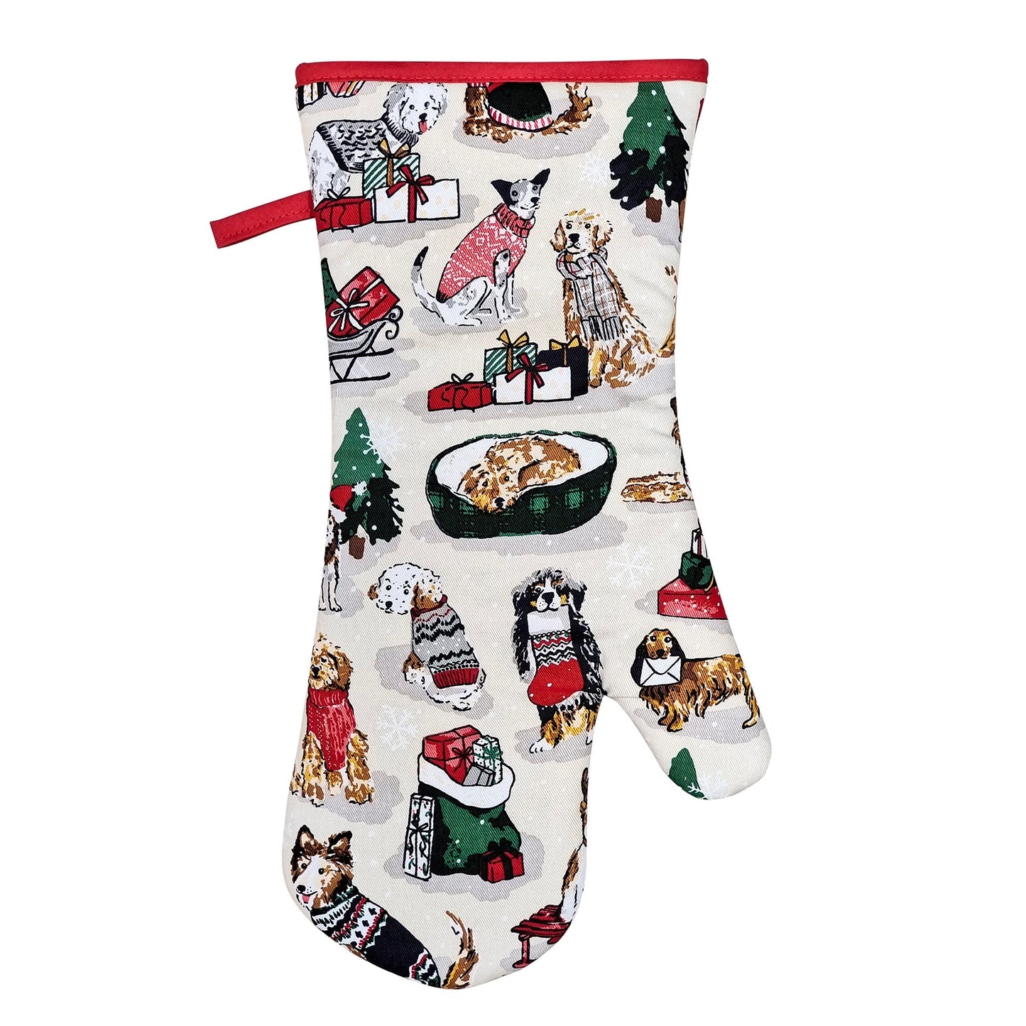 Merry Mutts Christmas Gauntlet Oven Glove
