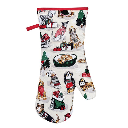 Merry Mutts Christmas Gauntlet Oven Glove