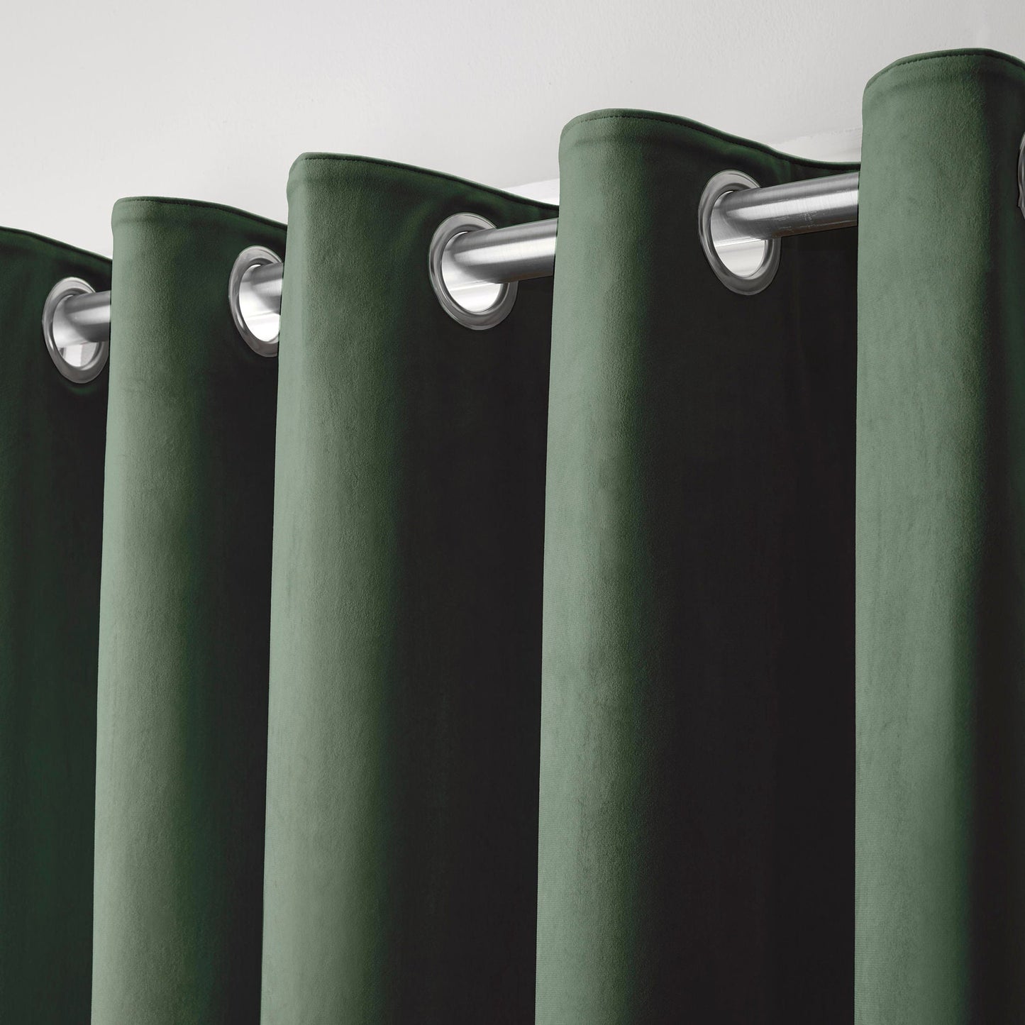 Montrose Eyelet Curtains in Bottle Green