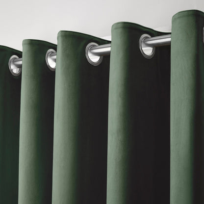 Montrose Eyelet Curtains in Bottle Green
