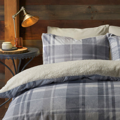 Mulford Check Duvet Cover Set in Grey